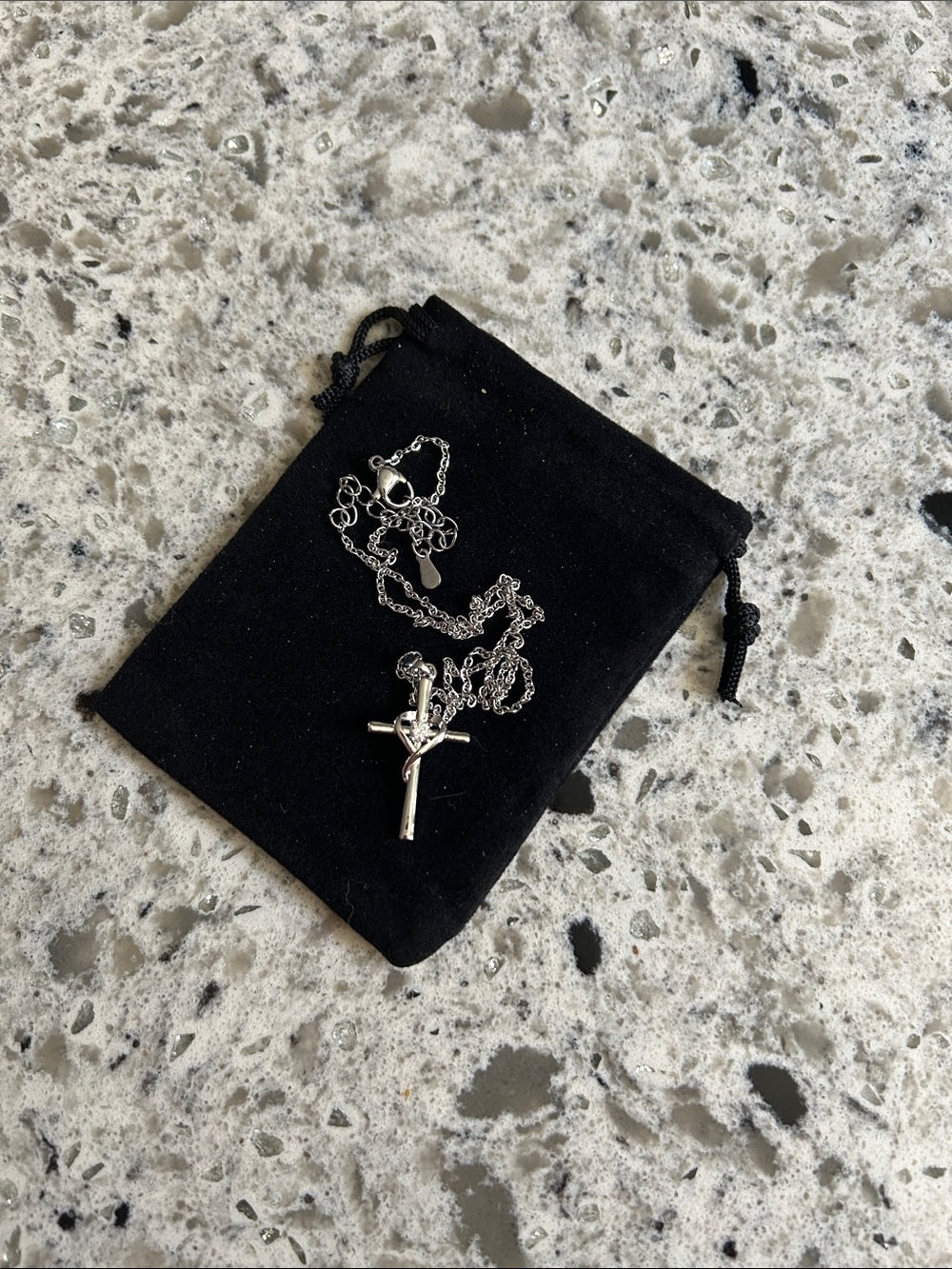 Silver Cross Pendant Necklace - Silver